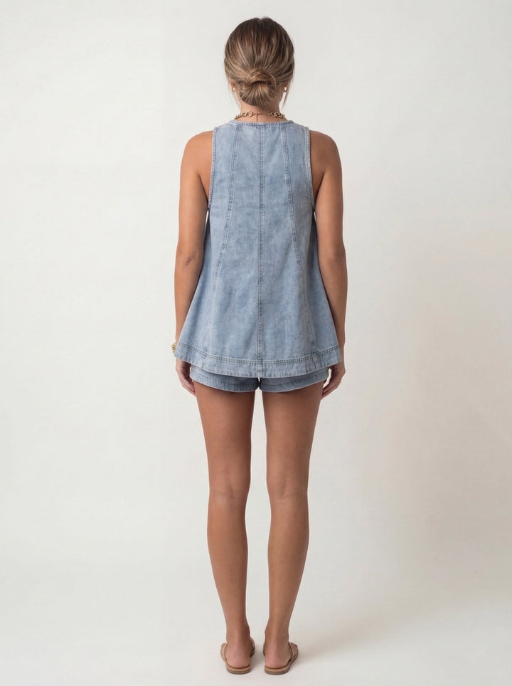 Denim Two Piece Set